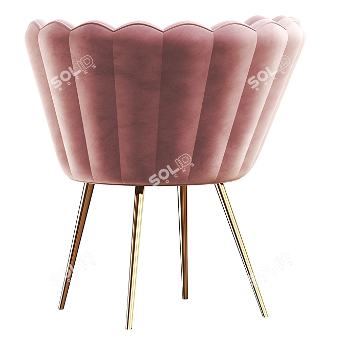 Rose Velvet Cocktail Chair: Stylish and Comfortable 3D model image 4