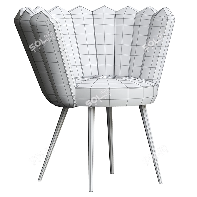 Rose Velvet Cocktail Chair: Stylish and Comfortable 3D model image 5