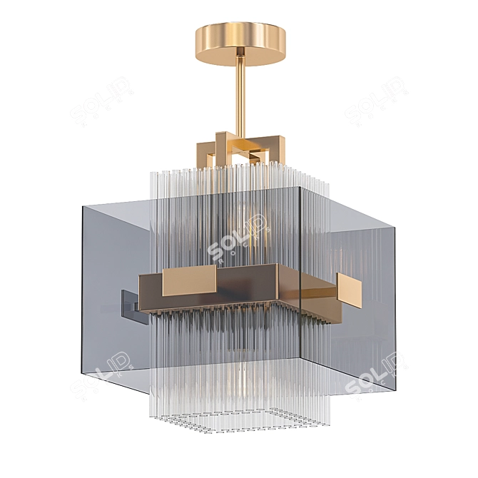 Sella-ch: Stylish Copper Ceiling Chandelier 3D model image 1