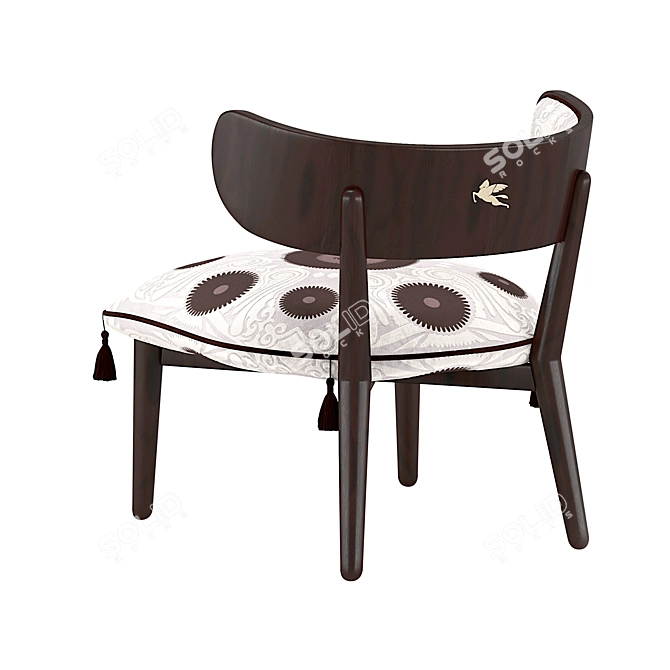 Etro Shah Dark Wood Upholstered Chair 3D model image 2