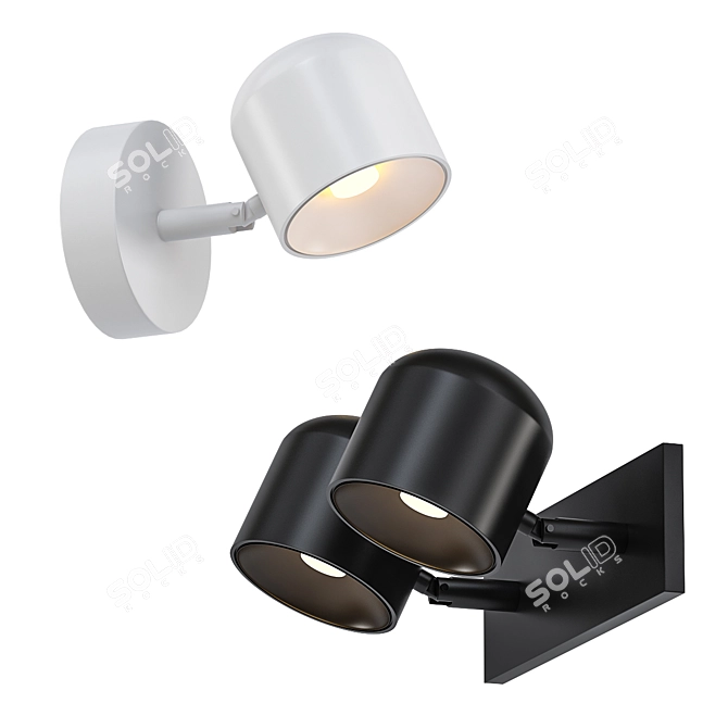 Minimalist Wall Light with Adjustable Shade 3D model image 1