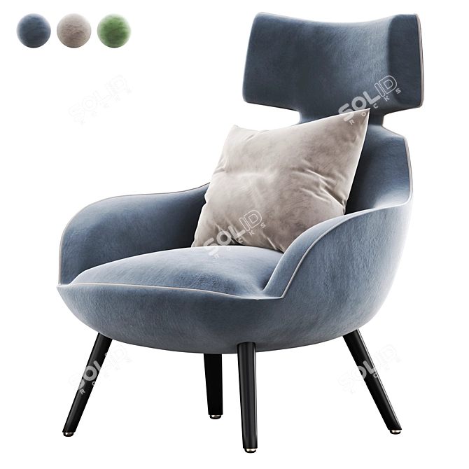 Elegant Berger Armchair: V-Ray Ready 3D model image 1