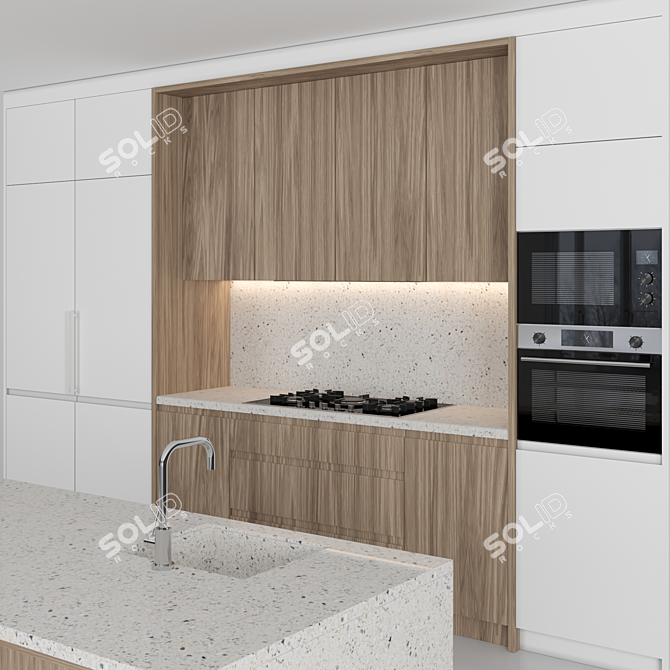 Modern Island Kitchen: Versatile, High-Quality 3D Model 3D model image 4