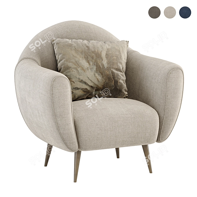 3D Lounge Chair: Stylish & Versatile 3D model image 1