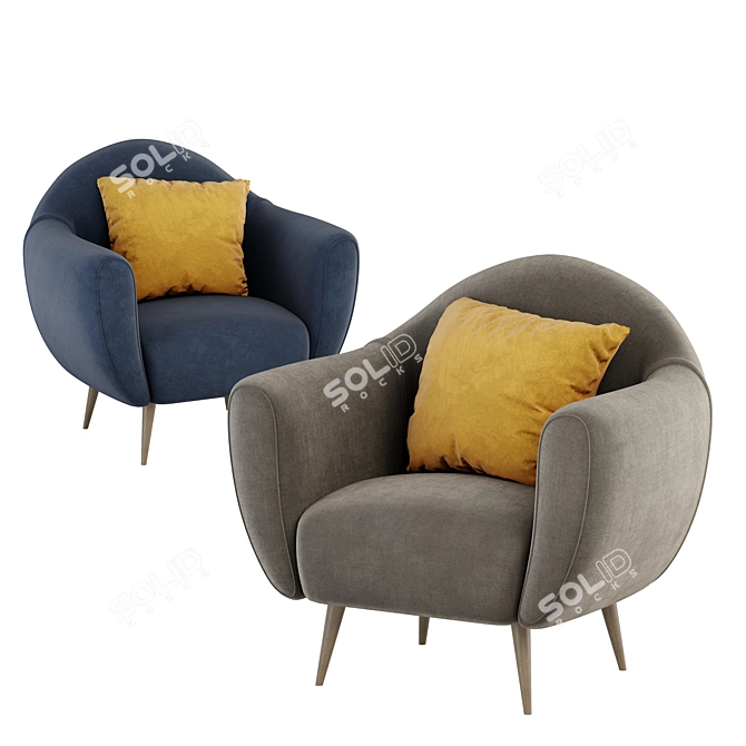 3D Lounge Chair: Stylish & Versatile 3D model image 2