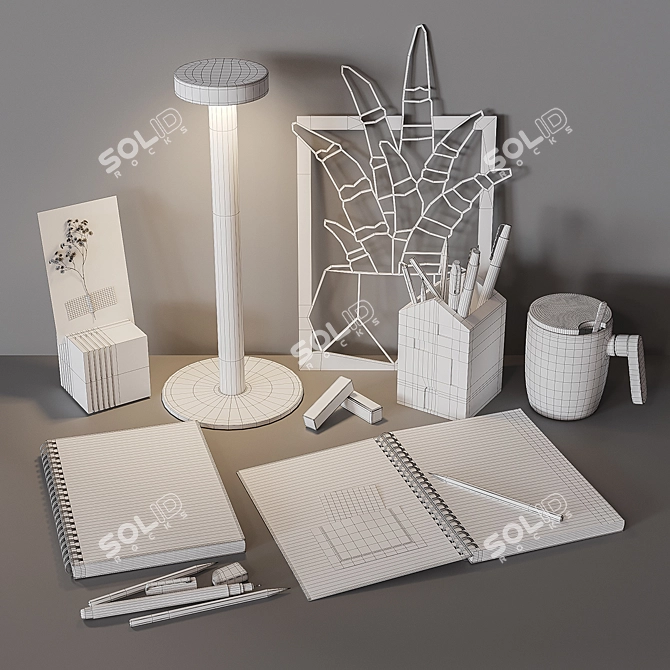 Creative Desk Set 3D model image 3