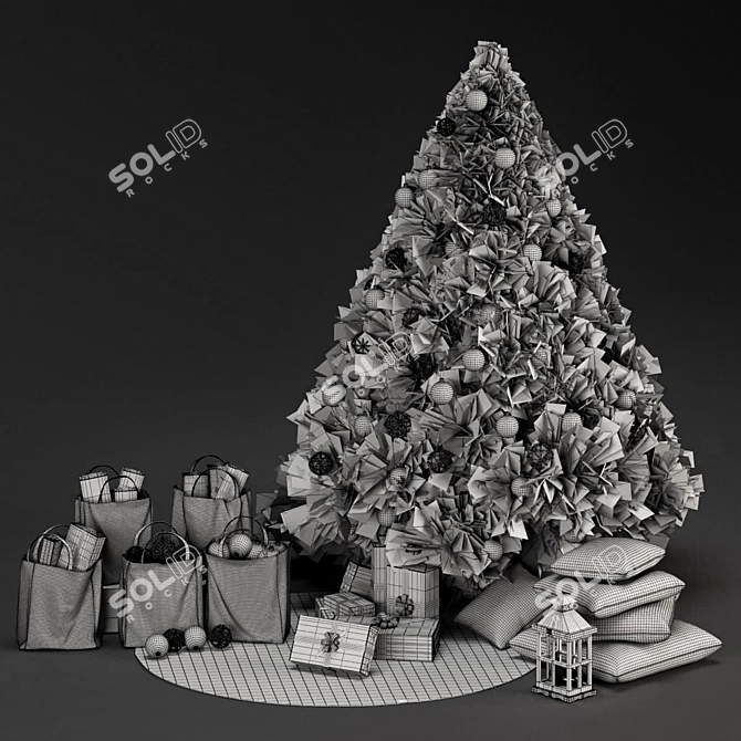 Festive Holiday Ornament Set 3D model image 5