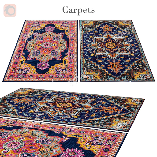 Elegant Rugs: 150cm Variety 3D model image 1