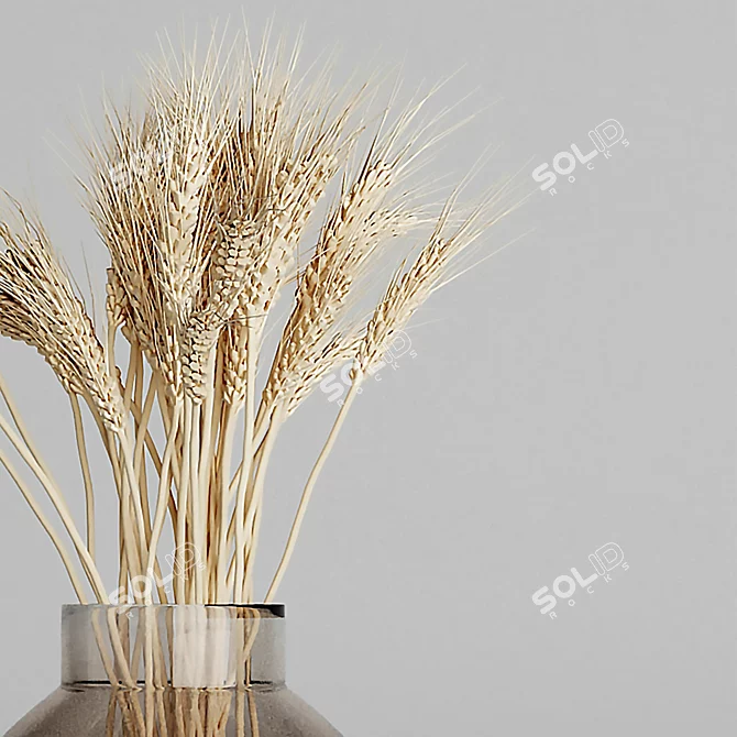 Elegance in a Vase: Wheat Bouquets 3D model image 2
