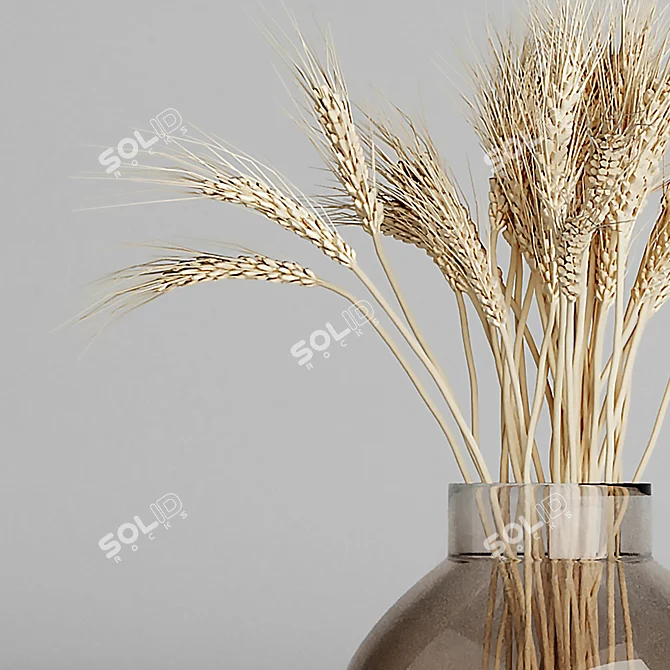 Elegance in a Vase: Wheat Bouquets 3D model image 3