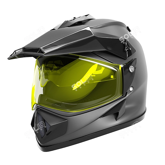 Rugged Off-Road Helmet | Durable & Protective 3D model image 1