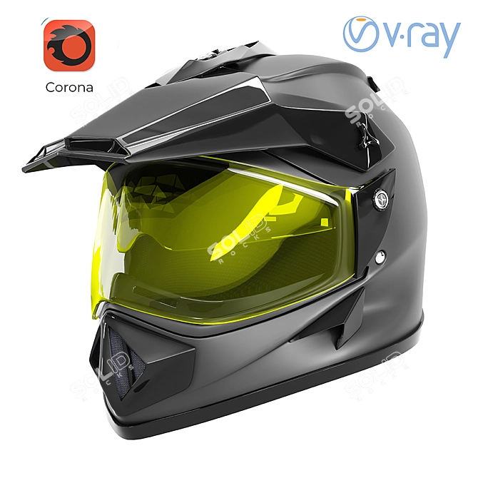 Rugged Off-Road Helmet | Durable & Protective 3D model image 6