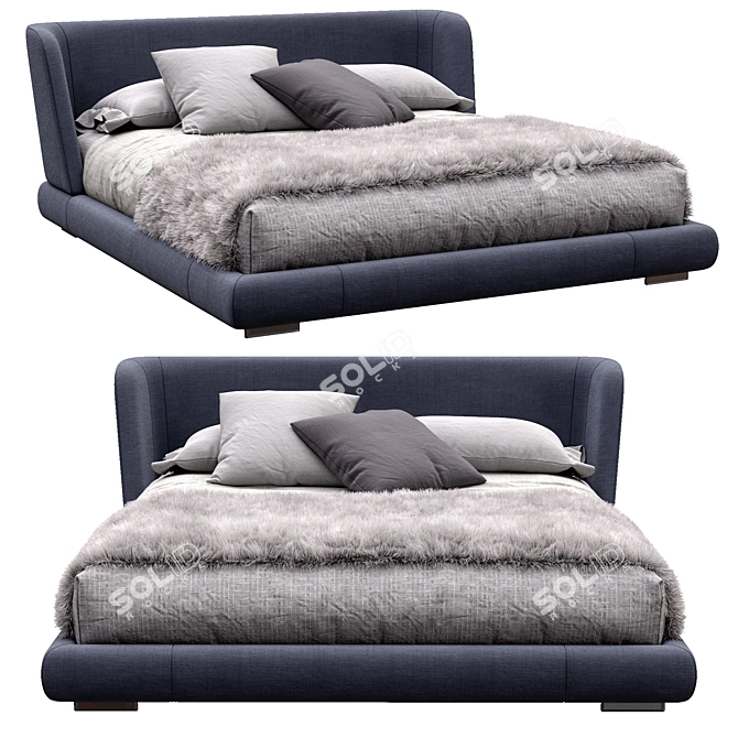 Elegant Reeves Bed by Minotti 3D model image 3