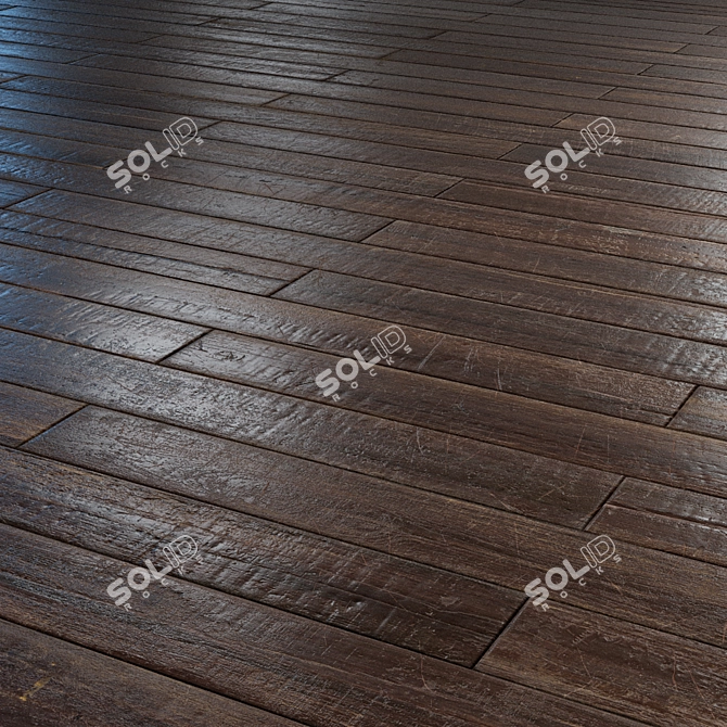 Vintage Wood Parquet - PBR Textures 3D model image 1