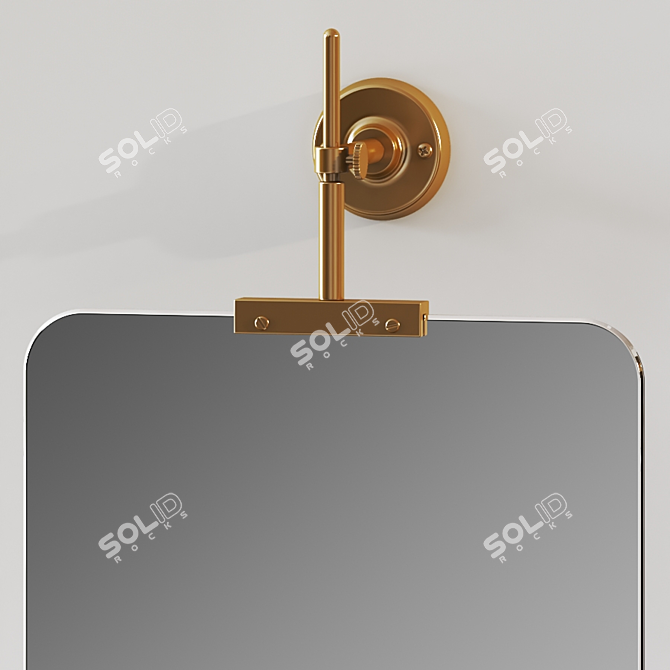 Gilded Orwell Industrial Mirror 3D model image 3
