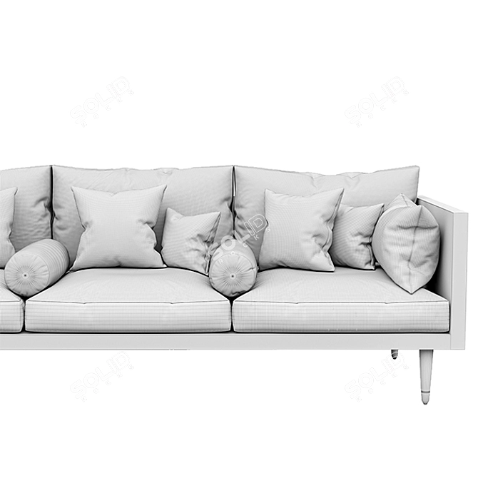 Modern Exposed Wood Sofa: 3-Seat Traditional Comfort 3D model image 4