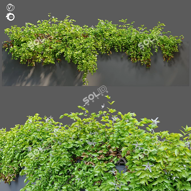 2m Hanging Plant with Detachable Parts 3D model image 1