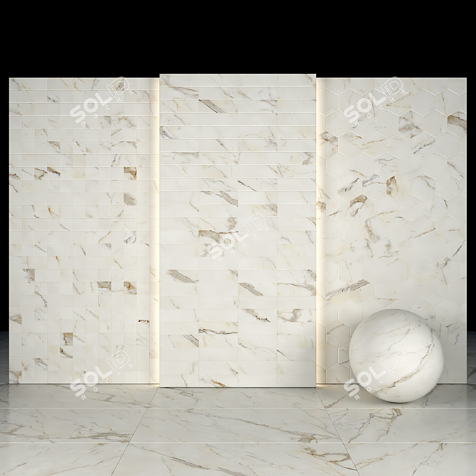  Calacatta Oro Marble Tiles 3D model image 3