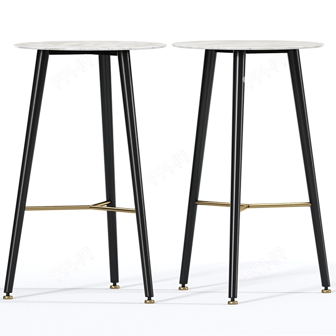 Modern Carlton Bar Stool Set 3D model image 3