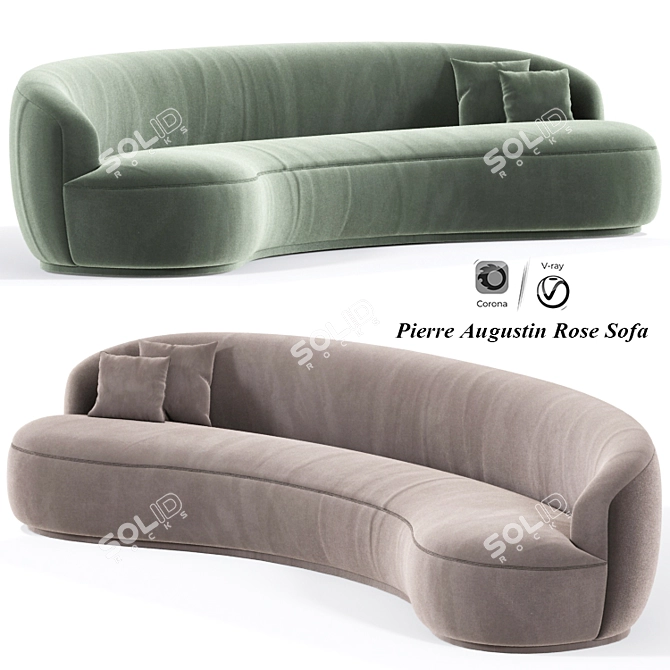 Elegant Rose Sofa: Pierre Augustin 3D model image 1