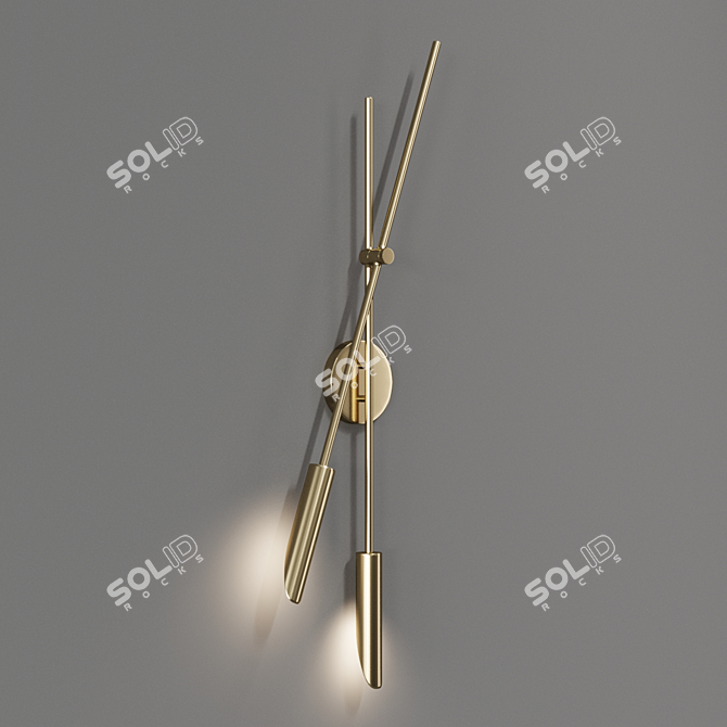 Stylish CB2 Cloven Brass Sconce 3D model image 1