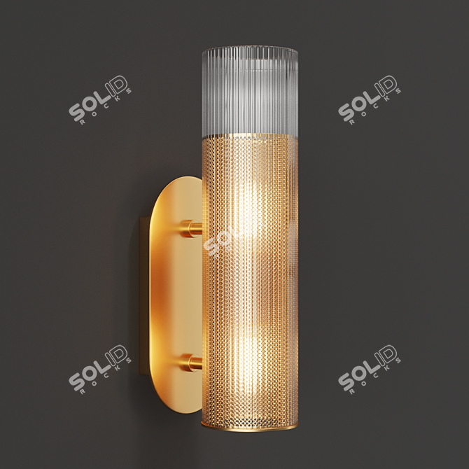 Elegant CB2 Striae Ribbed Sconce 3D model image 1