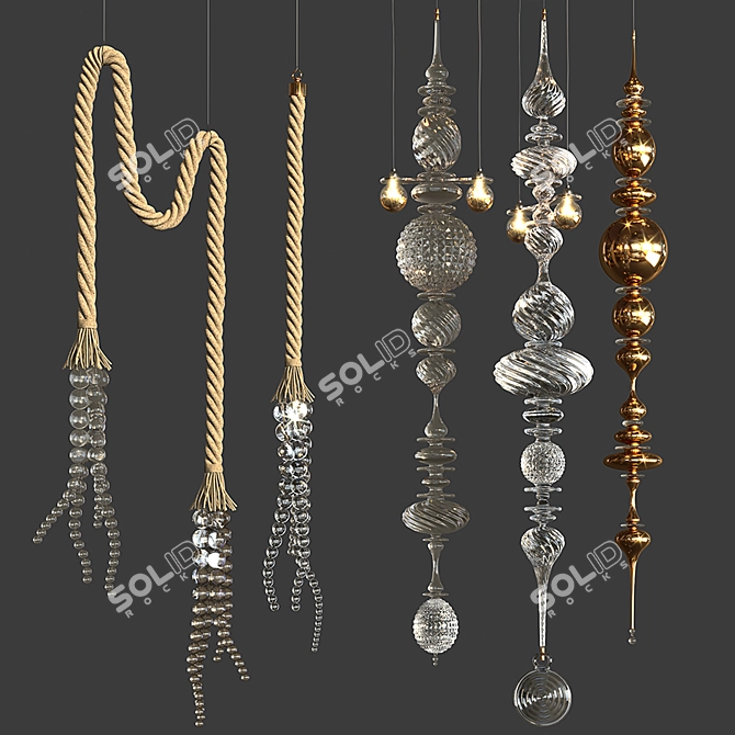 Artful Glow Pendant Lights 3D model image 8