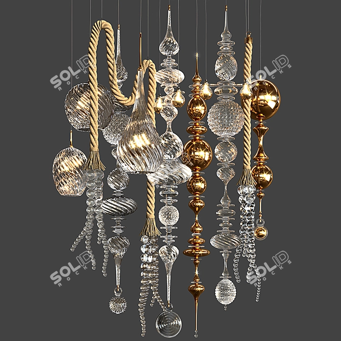 Artful Glow Pendant Lights 3D model image 14