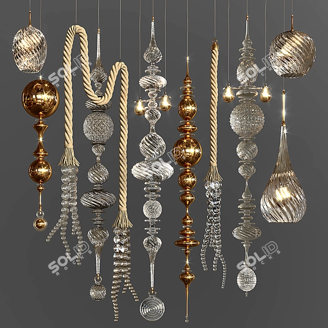 Artful Glow Pendant Lights 3D model image 15