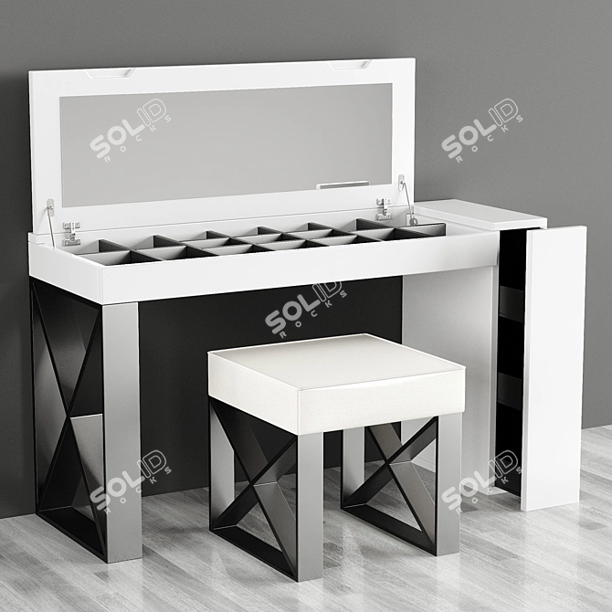 Elegant Dressing Table Set 3D model image 4