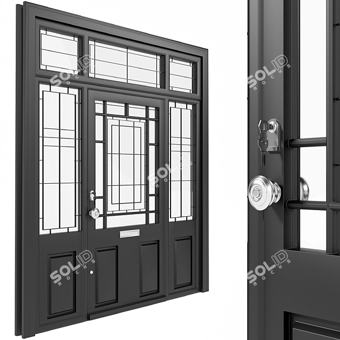 Elegant 3D Door Archive 3D model image 1