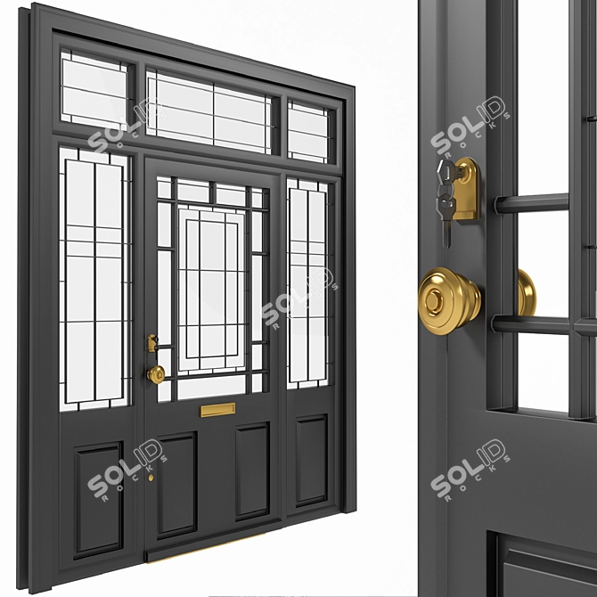 Elegant 3D Door Archive 3D model image 2