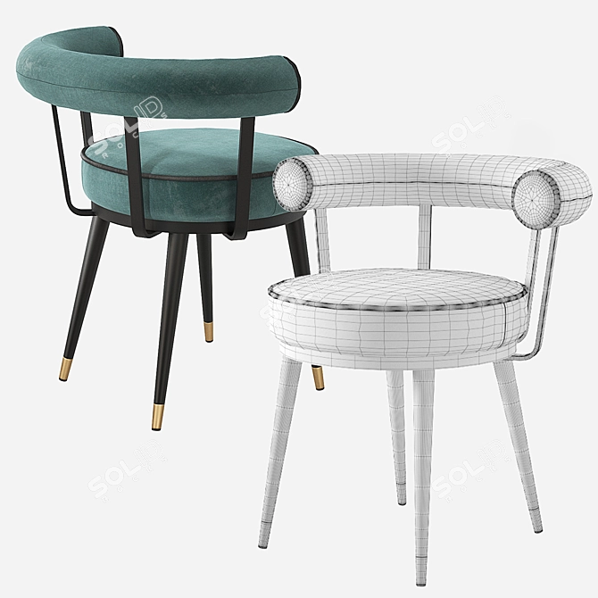Elegant Eichholtz VICO Dining Chair 3D model image 4
