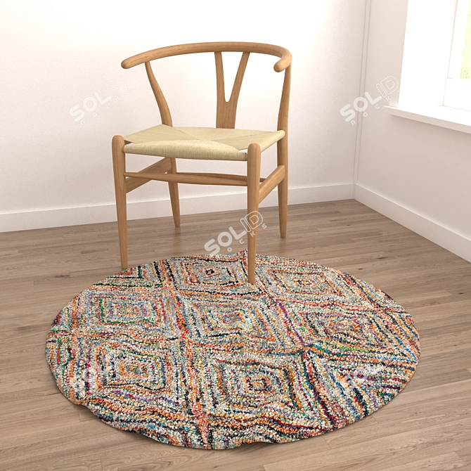 Round Carpets Set - Versatile and Stylish 3D model image 4