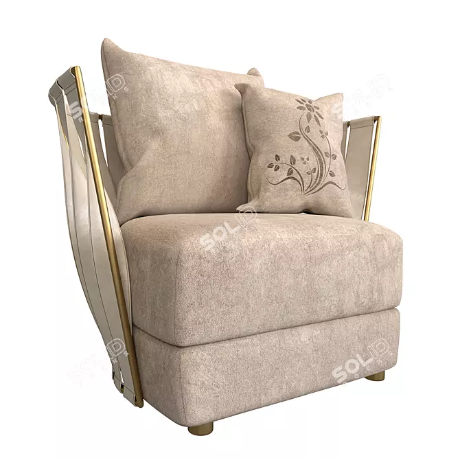 Elegant Diotti Armchair: Modern and Comfortable 3D model image 1