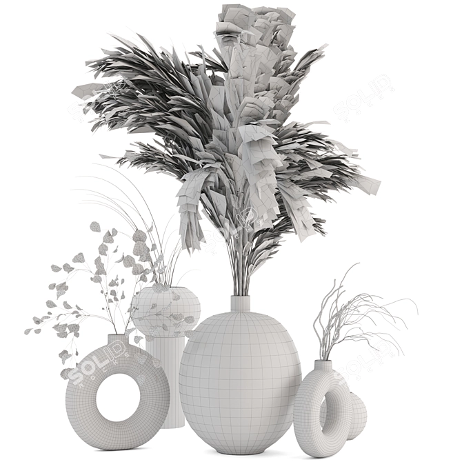 Pampas Whit Dried Plantset 3D model image 5