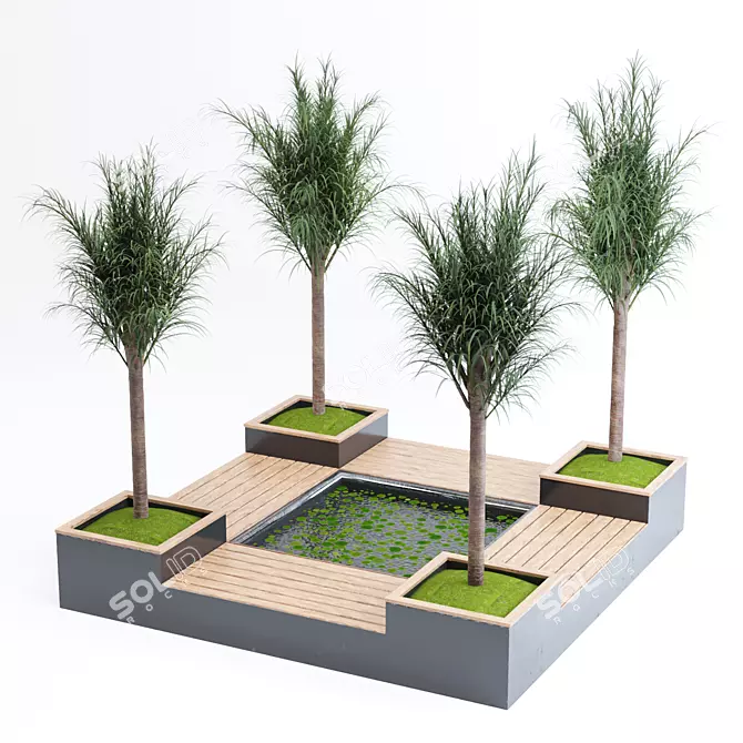 Tropical Oasis: Palm Garden 3D model image 1