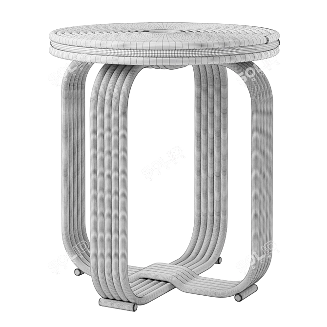 Rattan Twist Stool 3D model image 5