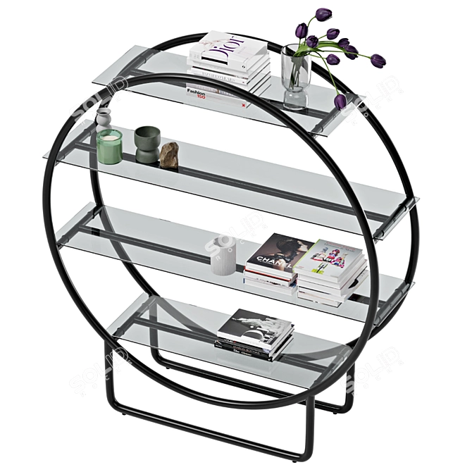 Selene Circle Shelf: Stylish and Practical 3D model image 3