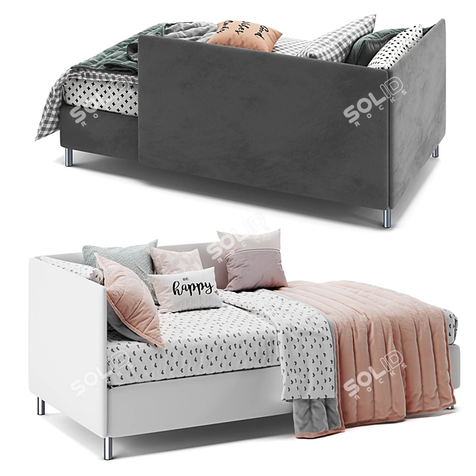 Italian Design Citterio Meda Corner Bed 3D model image 3