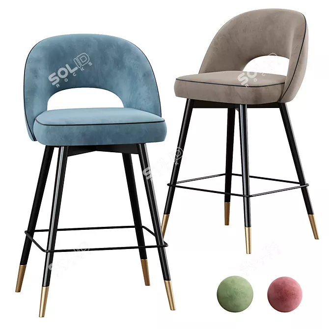 Elegant Eichholtz Cliff Bar Stool 3D model image 1