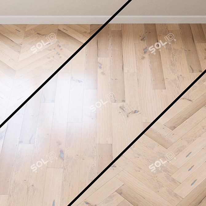 Colonial Oak Parquet Board: Kahrs Linnea 3D model image 1