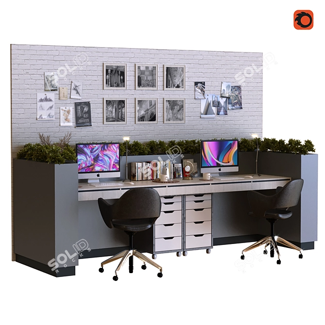 Modern Workspace Pro 2015 3D model image 1