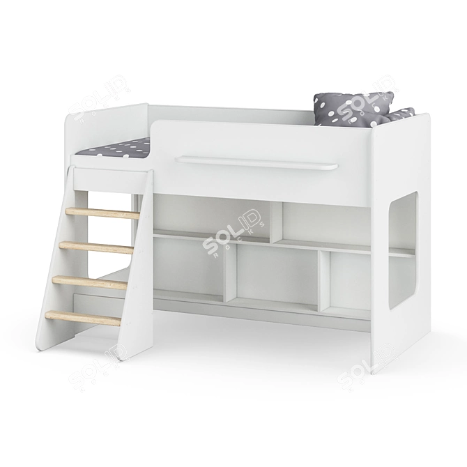Title: Modular Bunk Bed Set in White 3D model image 2