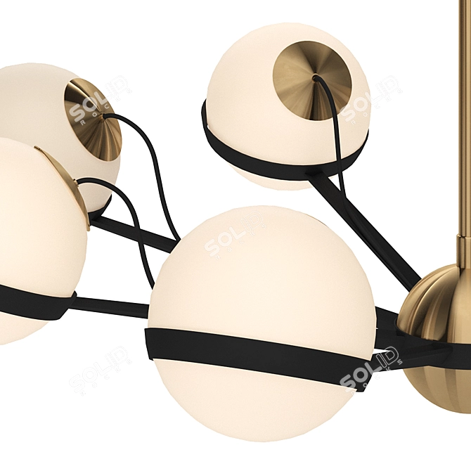 Elegant Brass-Finished Chandelier 3D model image 3