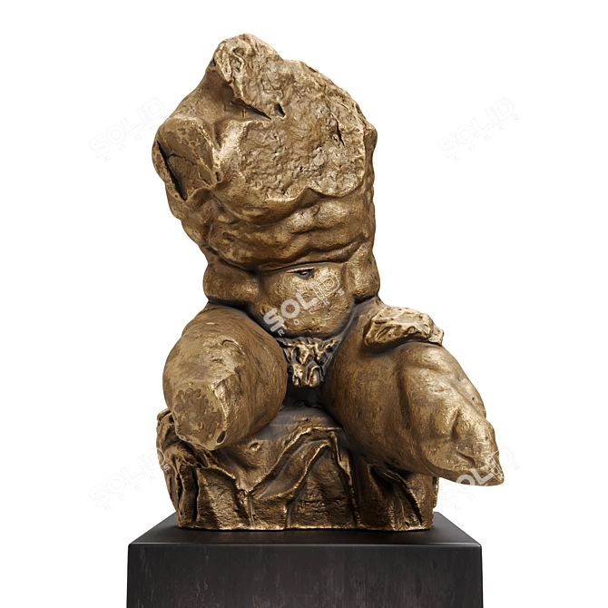 Bronze Belvedere Torso Sculpture 3D model image 2