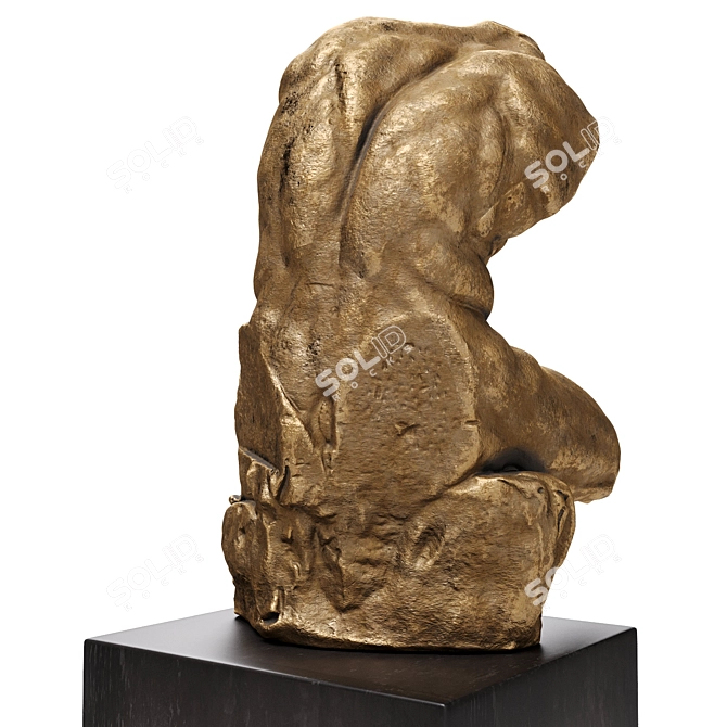 Bronze Belvedere Torso Sculpture 3D model image 3