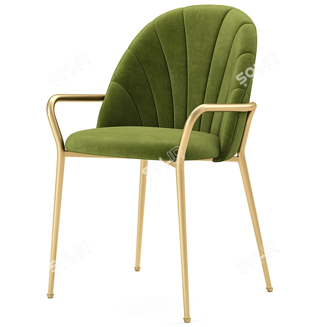 Stylish Sylvia Velvet Dining Chair 3D model image 3