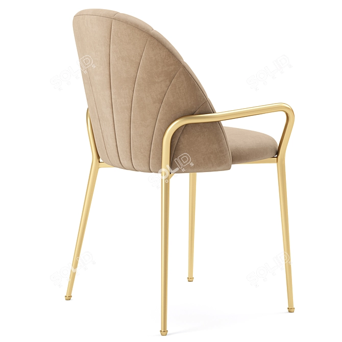 Stylish Sylvia Velvet Dining Chair 3D model image 4