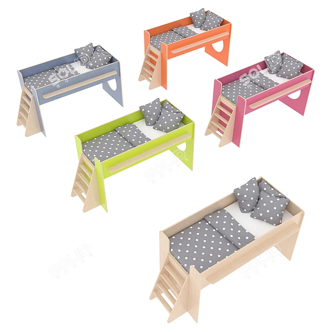 Modular Kids Bed Set: Legenda K23 + LP22 3D model image 3